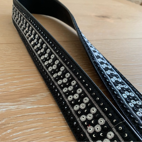 NWT Free People Wonderland Printed Bag Strap • Midnight • Black •Reversible - Picture 4 of 12